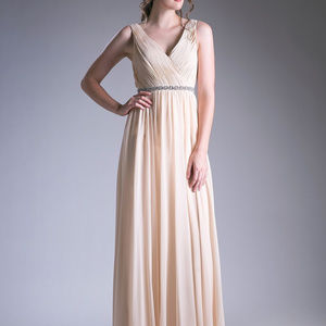 V-Neckline Sleeveless Evening Long dress